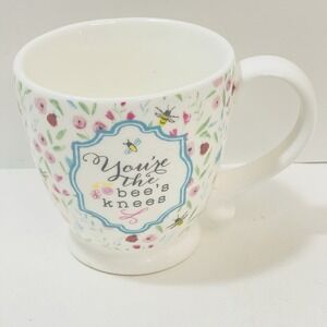 RARE Cracker Barrel Stoneware Large "You're The Bee's Knees" Coffee Mug Flower